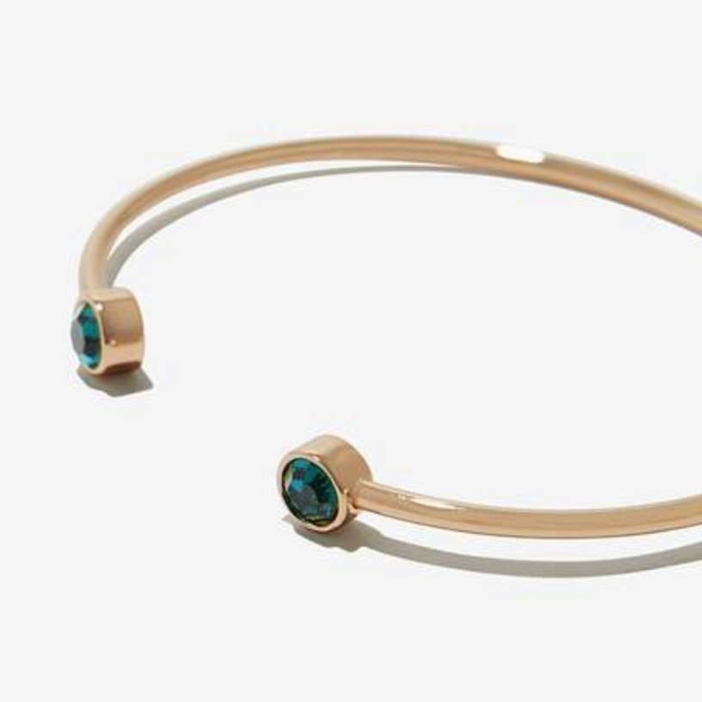 Alex and Ani Emerald Gold Cuff Bracelet